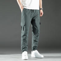 Pantalones De Cargo Para Hombre Con Cintura Media Y Diseño De Cordón Trousers Poliéster Adecuados Para Citas Y Escena Casual - details 4