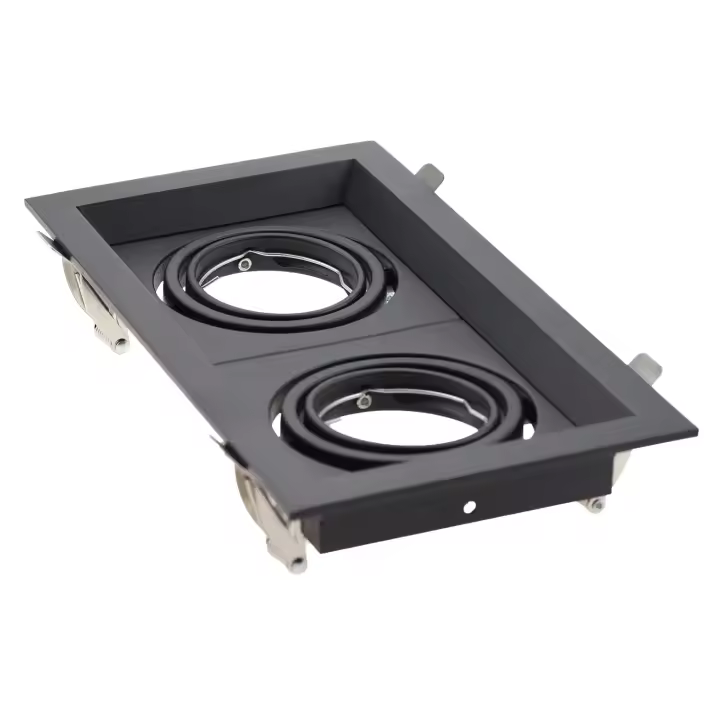 2/4pcs Negro/Blanco Cuadrado Inserción Aluminio Hierro Luz LED Tapa GU10MR16 Soporte De Bombilla Spot Luz Bajo Fijación Fixture - 1