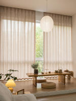 Cortinas De Algodón Y Lino Grueso Estilo Coreano Para Dormitorios Y Salones Translúcidas Con Cobertura Semi-oculta Material 100% Poliéster - details 4