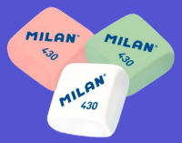 Goma de borrar Milan 430 - cuadrados - suave y eficaz para lápices de grafito y bolígrafos borrables - Disponible en paquetes de 5, 10 y caja de 30 unidades - details 0