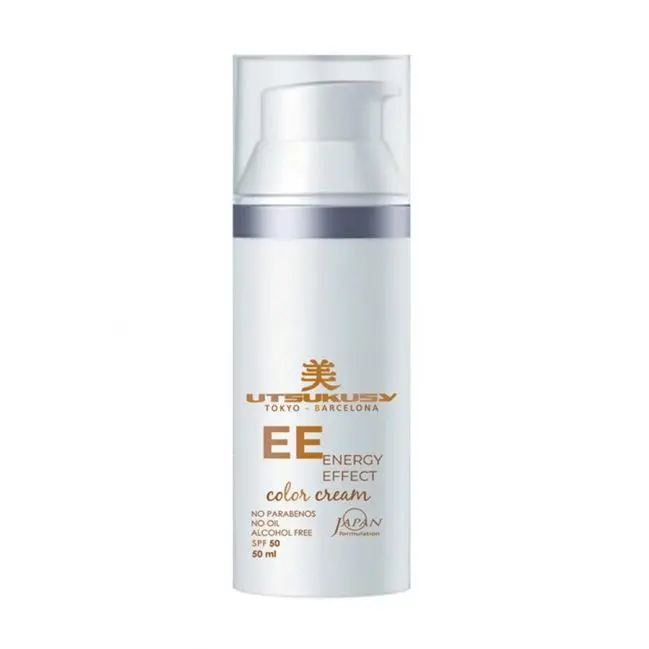 UTSUKUSY EE COLOR CREAM - Crema Color Tono Medio SPF50 - Corrector de Imperfecciones + Protección Solar - 5 en 1 (Hidratante, Base de Maquillaje, Anti-Edad, Uniformizante y Solar) - 50ml - 1