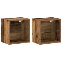 Estante Flotante vidaXL 2 piezas Madera Vieja 40x28,5x40 cm Madera Elaborada - details 1