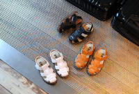 Sandalias De Cuero Para Niños Y Niñas 100% Suave Para Verano Zapatos De Playa Deportivas Princesa Con Cordones Y Cierre De Correa - details 18