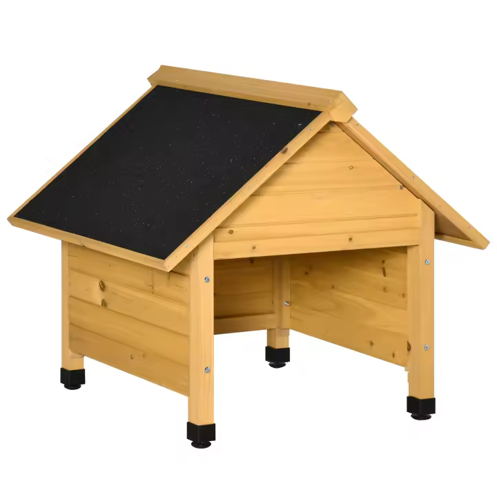 Garaje de Madera para cortacesped 75x76x70 cm Amarillo, Protección contra el sol y la luz robot de cesped - 1
