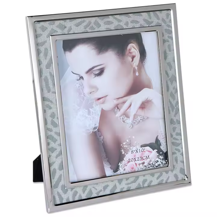 Portafoto Tela Gris Metal Plateado 20*25/27*32 Elegante y Moderno - 1