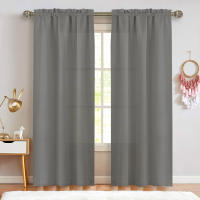 2PCS Cortinas De Color Sólido Con Bolsa De Mango Simple Para Filtering Luz Adecuadas Para Decoración De Sala De Estar Oficina Hogar Dormitorio - details 10
