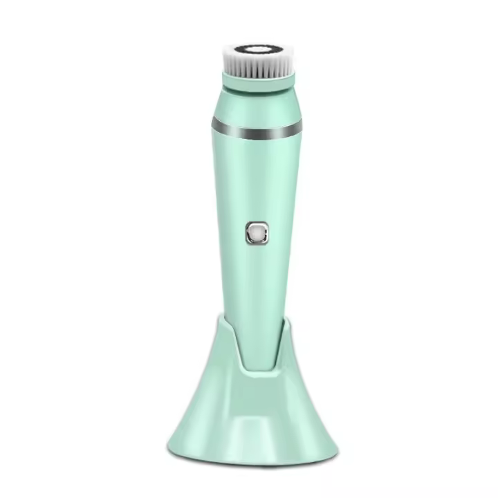 Dispositivo de limpieza facial, cepillo eléctrico impermeable 4 en 1, rotación de 3 niveles (verde) - 1