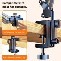 Soporte giratorio de 360° para teléfono y tableta - Brazo articulado de acero al carbono con montaje ajustable para cama y escritorio, ideal para lectura y transmisiones en vivo - details 2