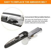 Bricolaje Herramienta De Pulido Y Lijado 3/8" Air Belt Sander Con Muela De Engranaje Para Compresor Aire Pneumática Herramienta De Lijado 330x10mm - details 4
