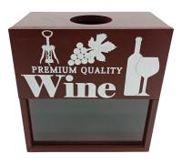 Caja Decorativa Burdeos para Guardar Corchos de Vino + Abridor de Vino Regalo - 20x11x20 cm - details 0