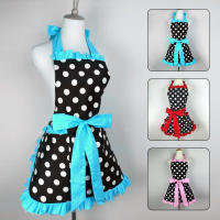 Delantal Lindo Con Bolsillos Estilo Retro Rojo Con Puntos Para Navidad Sin Mangas Ajustable Para Cocinar Y Limpieza Para Mujeres Y Niñas - details 6