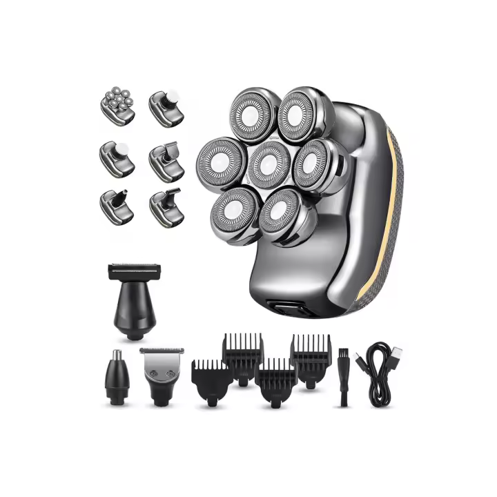 Mediawave tienda hombres máquina de afeitar eléctrica recargable impermeable del pelo trimmer y barba 5 cabezas - 1