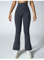 Leotardas De Yoga Para Mujer Con Cintura Alta Flares Secado Rápido Pantalones Deportivos De Pierna Ancha Para Ejercicio Pilates Gimnasio - details 13