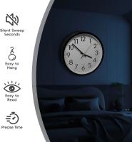 Reloj de pared moderno Diseño atemporal con esfera redonda ultratransparente Reloj de salón ultrasilencioso 25 cm/10 pulgadas - details 1