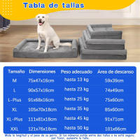 Cama Perro Grande XXL 121x76x18cm Cama para Perros Grandes, Cama Ortopédica para Perros, Sofá para Perros Lavable y Desenfundable, Gris - details 0