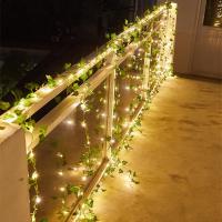 Luces De Enredadera Artificial Con Hojas Verdes Y Flores Para Adornar Árbol De Navidad Y Decoración De Hogar Y Bodas. Luz Fairy Piloto Incluido. - details 2