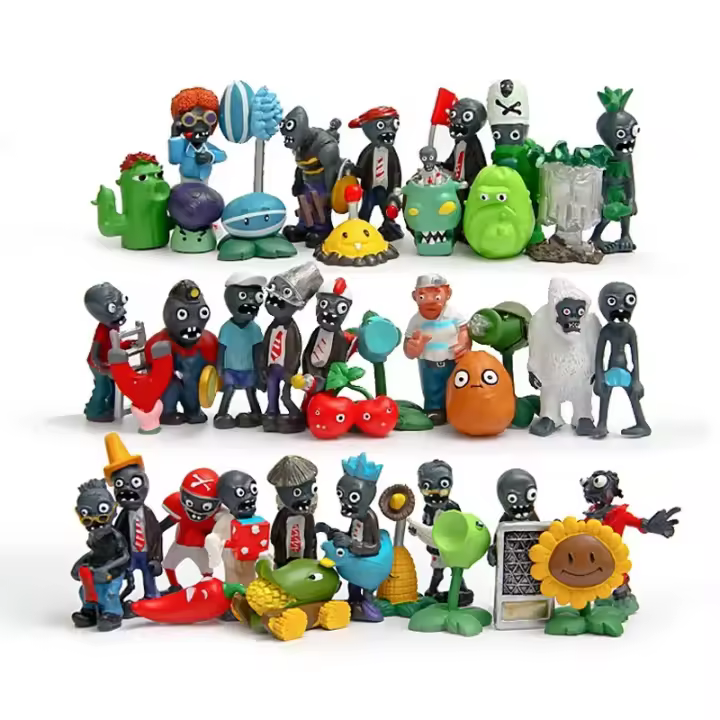 40pcs Juguetes Figuras De Acción Plants Vs Zombies PVZ Sololilla Peashooter Cactus Nut Hat Zombies PVC Modelo Para Niños Regalos - 1