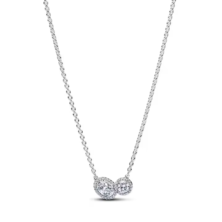 393776C01-45 - Collar Abrazo Halo en Plata de Ley con Circonitas | Pandora Oficial 393776C01-45 PANDORA Raíz Novedades Joyas de Plata Joyas Pandora MUJER Colgantes Pandora inicio Colgantes de Plata Mujer Pandora original - 1