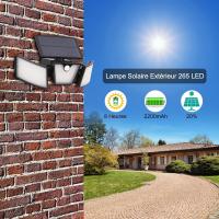 Outdoor Solar Light with Motion Sensor, Solar Floodlight 3 Heads 265 LEDs IP65 Waterproof for Garden (Pack of 2) - details 4