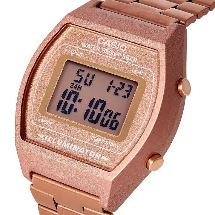 Reloj Retro casio VINTAGE EDGY B640WC-5A bronce luz led - alarma - 1