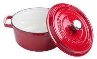 Olla Coccote hierro fundido esmaltado antiadherente 24 cm/ 3,6 litros 6/ 4 comensales, Olla con tapa redonda para cocinar con los sabores y nutrientes. Gourmet Tools de XSQUO Useful Tech - Roja, Azul, ,Blanca. - details 2