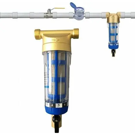 Filtro de sedimentos reutilizable-Pre-filter de Agua-Filter de sedimentos-Pre-filter de micrones-Accesorio de purificador de Agua-Para tuberia de Agua de Pozo-Filter de sedimentos (1/2) - 1