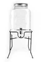 Dispensador Jocca de cristal para bebidas con capacidad de 4 litros, soporte  de metal,  tapa de rosca y grifo integrado. Disfruta de tus bebidas preferidas en cualquier época del año, perfecto para cualquier tipo de celebración - details 1