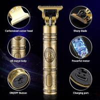 Cortadora De Pelo Para Hombres T9 Vintage Máquina De Corte De Pelo Recargable Rápida De Acero Inoxidable Con Varias Longitudes De Corte - details 6