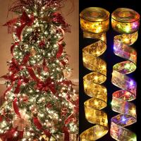 Luces De Navidad LED En Cadena Decoración De Árbol De Navidad Y Casa Tiras De Lantejuelas De Encaje Brillante Para Año Nuevo 2024 - details 3
