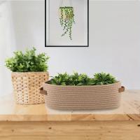 Cesta De Almacenamiento Oval Tejida Para Baño Organizador De Escritorio Multifuncional Porta Papel Toalla De Toilette Caja De Almacenamiento Para Juguetes - details 8
