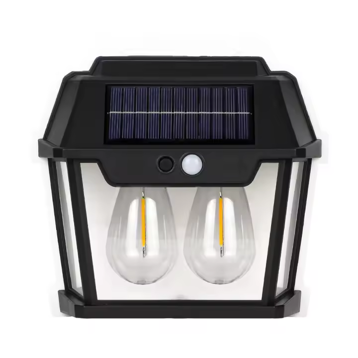 Aplique Solar led, 2 bombillas, alta luminosidad, sensor movimiento - 1