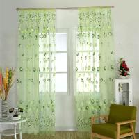 Cortinas De Voile Tulle 100x200cm Patrón De Tulipán Transparente Para Dormitorio Sala De Estar Balcón Cocina Cortina Solánea - details 0