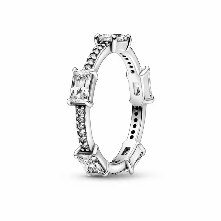 Anillo Pandora Barras Rectangulares Brillantes en pavé - 1