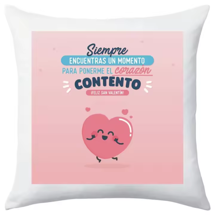 TEOVEL Cojín Corazón Contento Diseño Cuidado Relleno Incluido - 1