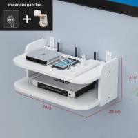 Estantes Flotantes De 2 Niveles WiFi Router Montaje En Pared Soporte Para Enchufe Multiusos Material Plástico - details 4