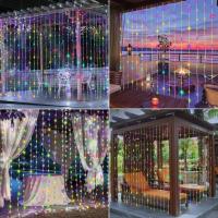 Luz De Cortina Solar 3x3M Para Exterior Cadena De Luces Faeir De Jardín Patio Pabellón Decoración De Boda Fiesta Navidad - details 9