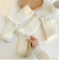 Calcetines Blancos Para Mujer Estilo Preppy Con Rayas Sencillos Y Comodidad Algodón Poliéster Spandex Casual Color Sólido - details 7