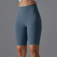 SSITO Pantalones cortos con bolsillos para Gimnasio y Yoga, pantalones cortos de secado rápido para trotar, entrenamiento de Cycling activo, Pantone cortos de Gimnasio para entrenamiento, Fitness, High Belt - details 4