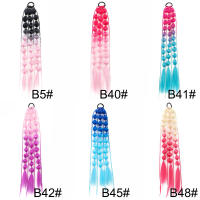 Extension De Cabello Sintético Cola De Caballo Colorida Tren De Burbujas Larga Tren De Luces Cola De Caballo Para Mujeres Fibra De Alta Temperatura Recta Pieza Única - details 0