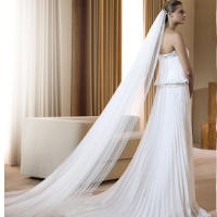 Velo De Novia Elegante Con Peine 3 Metros 1 Capa/2 Capas/3 Capas Blanco/Ivory Simplicidad Vestido De Novia Accesorios De Boda - details 2