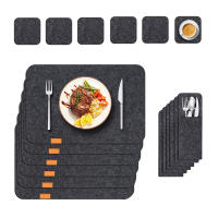 Juego De 6 Tapetes De Comedor De Lana Resistente Al Calor Fácil De Limpiar Antideslizante Lavable Tapete De Taza Para Mesa - details 0