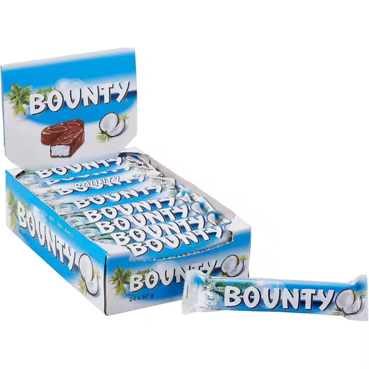 BOUNTY 24x57gr - Chocolatina Rellena de Coco - Caja de 24 Unidades - 1