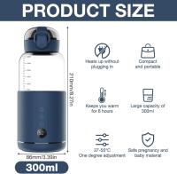 Calentador de biberones inalámbrico portátil para bebé, carga USB, temperatura ajustable, biberón de 300 ml para viajes, coche, avión, calentador de agua eléctrico inalámbrico para bebé al aire libre - details 3