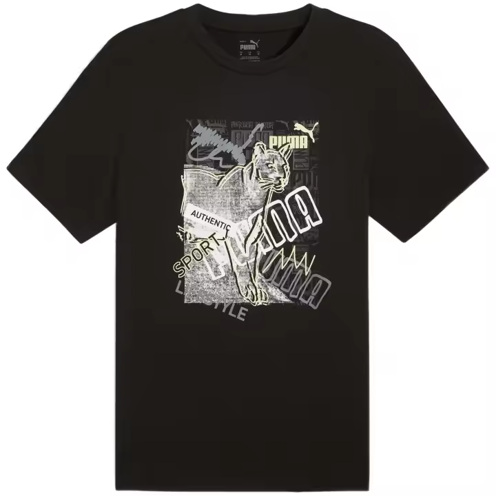 Camiseta de Manga Corta Puma Graphics Photoprint para hombre en color negro - 1