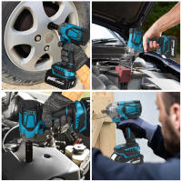 1200N.M llave de impacto eléctrica sin escobillas, destornillador inalámbrico de 1/2 pulgadas, herramientas eléctricas para batería Makita de 18V - details 7