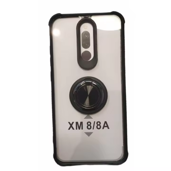 Funda Silicona con anilla y borde Negro para Xiaomi Redmi 8/8A - 1