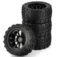 4pcs Pneumáticos De Goma Para Camión RC Monstruo 125mm 1/10 Con Rines Y Tornillos De Nylon Para Trxs Himoto HSP HPI Redcat Accesorios De Autos Y Juguetes Remotos - details 4
