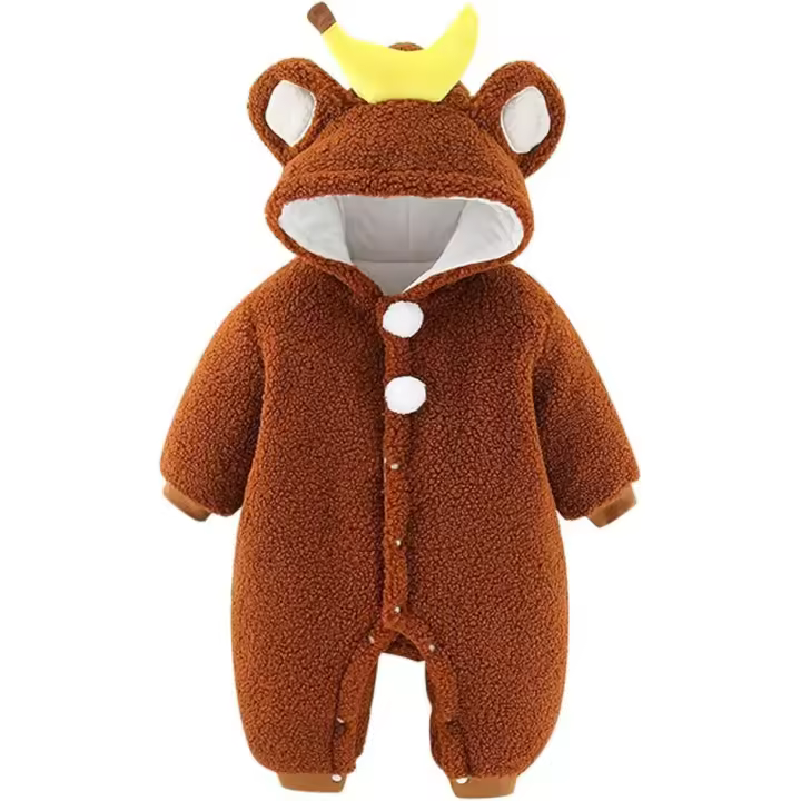 Pelele de invierno con capucha de manga larga para bebés y niños y niñas, abrigo para recién nacidos, mono cálido, chaqueta deportiva para niñas - 1