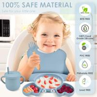 Set de Vajilla para Bebé de Silicona (Azul, Rosa y Gris) – Set de Alimentación Infantil con Plato, Cuenco, Taza y Cuchara – Sin BPA, Ideal para la Etapa de Destete - details 2