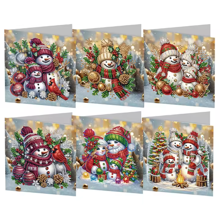 Tarjetas De Cumpleaños Hechas a Mano Con Diamantes 5D Rhinestone Arte De Artesanía Para Festival Y Navidad Pack De 12-4 Pcs - 1